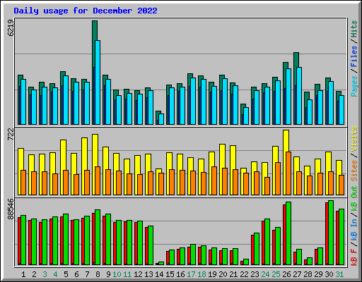 Daily usage for December 2022