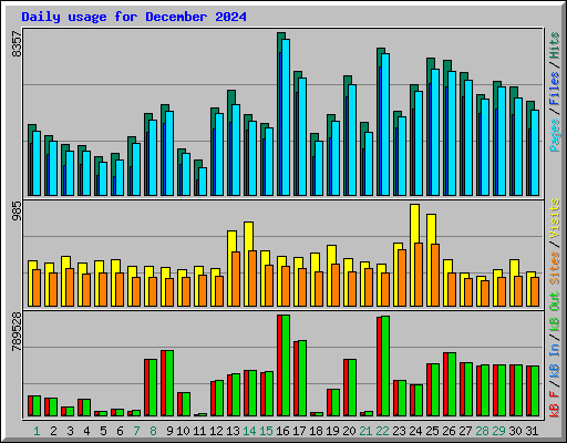 Daily usage for December 2024
