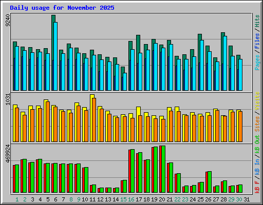 Daily usage for November 2025