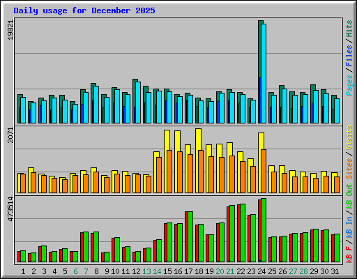 Daily usage for December 2025