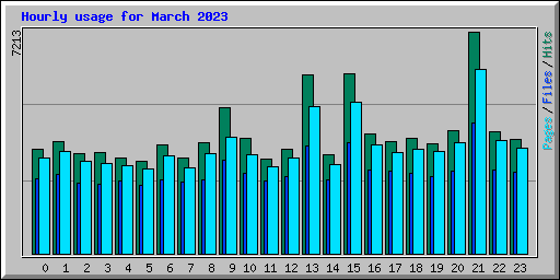 Hourly usage for March 2023