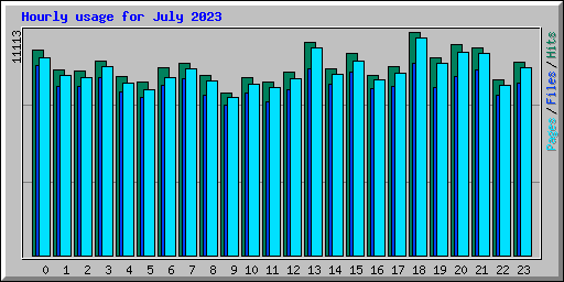 Hourly usage for July 2023