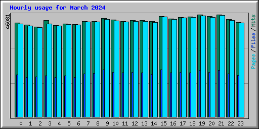 Hourly usage for March 2024